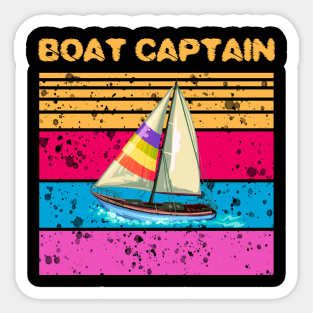 Retro Boat Captain Sticker